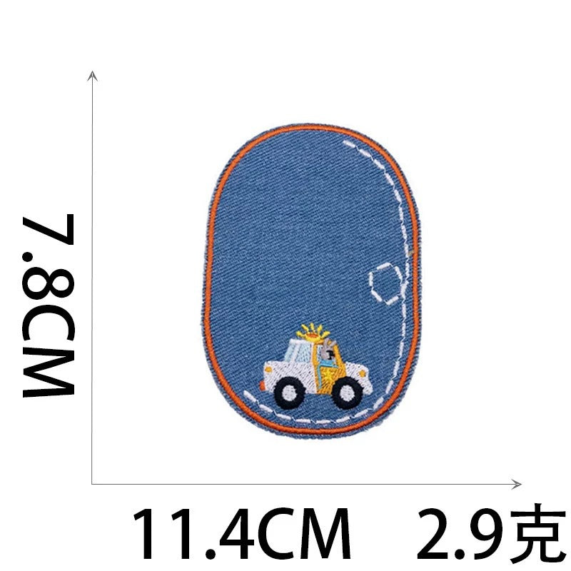 Denim Knee Repair Embroidered Patch – Iron On Sew On Jeans Hole Repair Patch