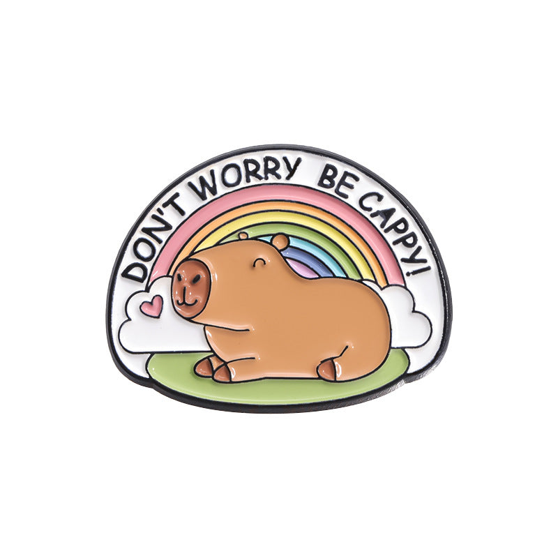 Cute Capybara Enamel Pin Set | Animal Metal Brooch Collection | Eco-Friendly Apparel Accessories Wholesale