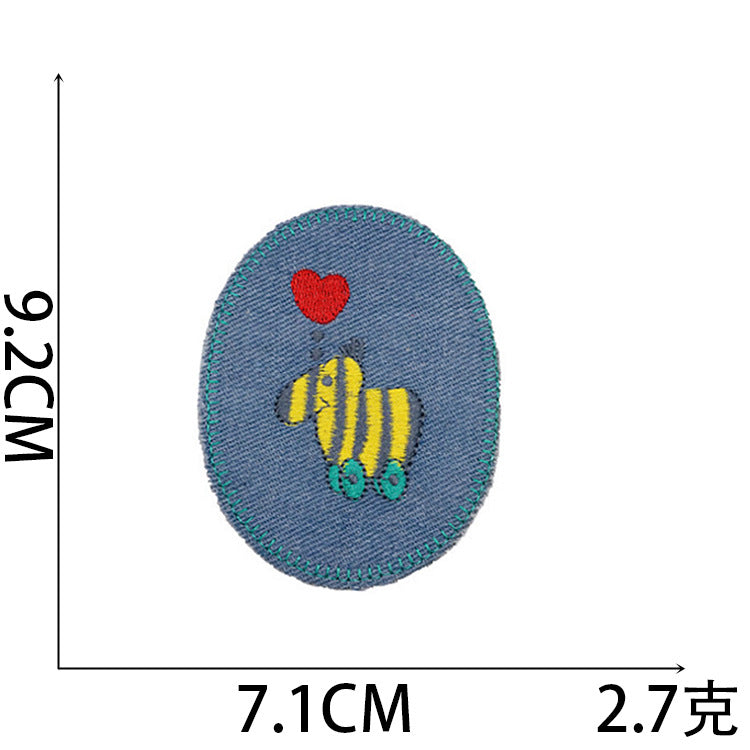 Denim Knee Repair Embroidered Patch – Iron On Sew On Jeans Hole Repair Patch