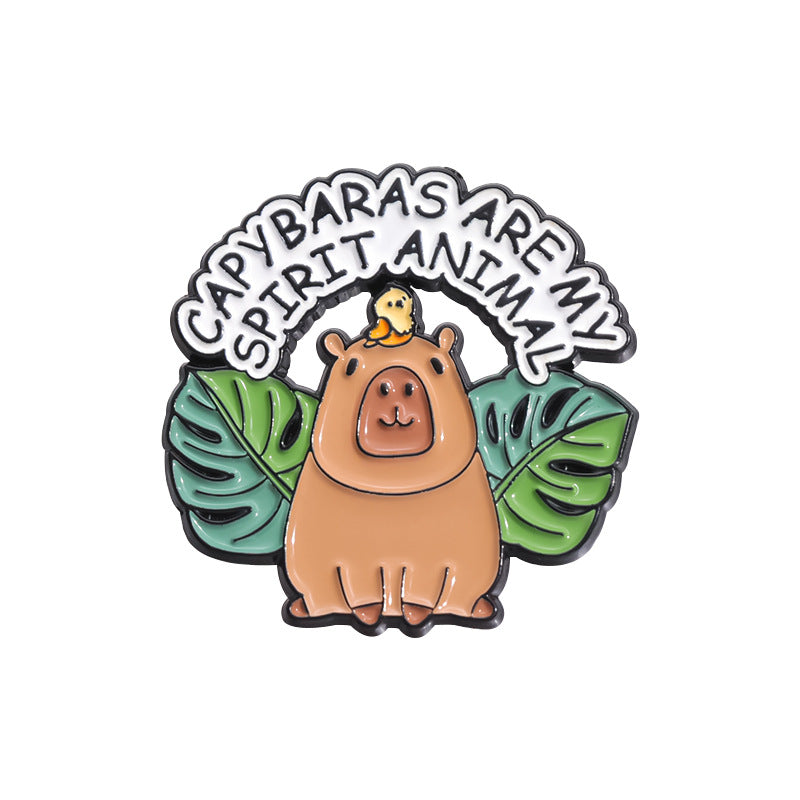 Cute Capybara Enamel Pin Set | Animal Metal Brooch Collection | Eco-Friendly Apparel Accessories Wholesale