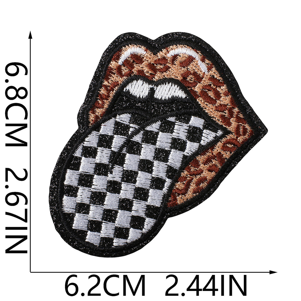 Trendy Lips Embroidered Iron-On Patch