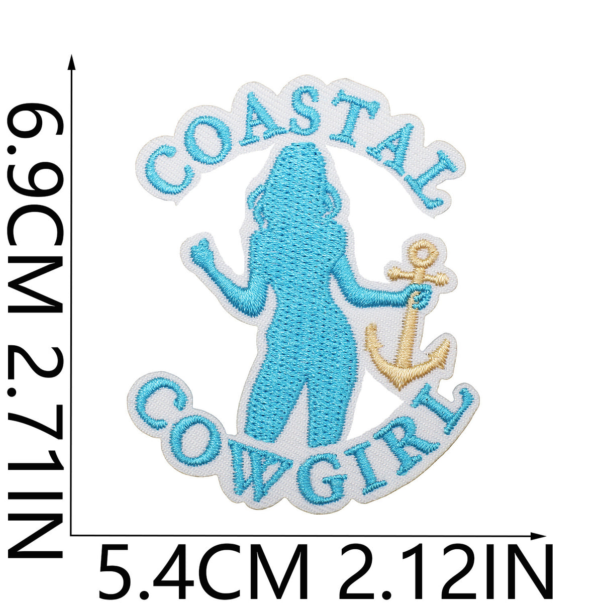 Pearl Seashell Cowgirl Embroidered Iron-On Patch