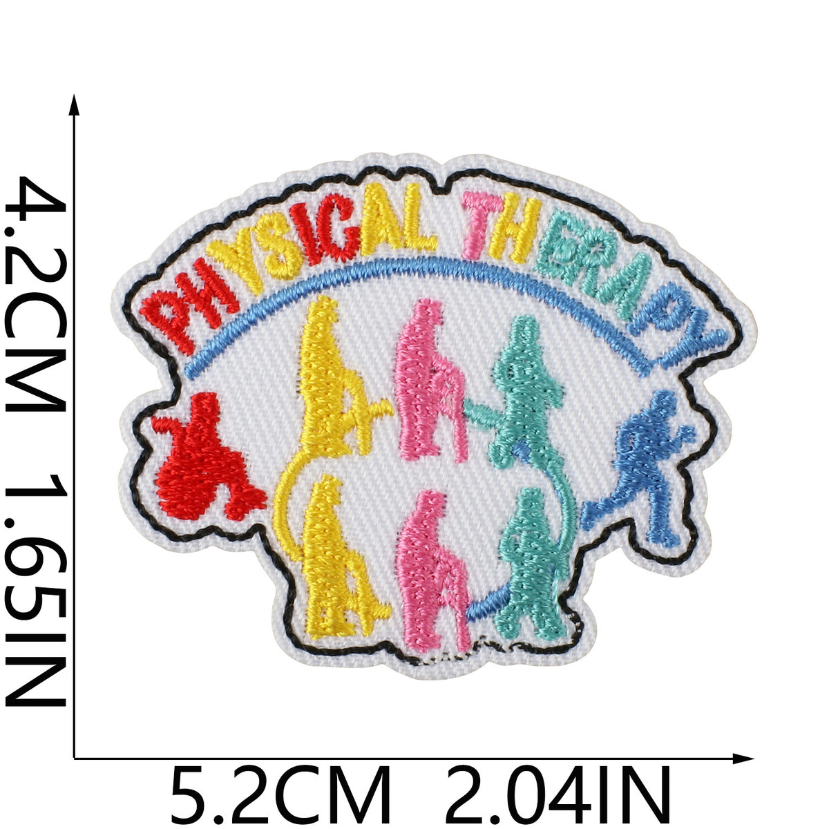 PT Letter Embroidered Patch Iron On Cowboy Denim Jacket Decorative Badge