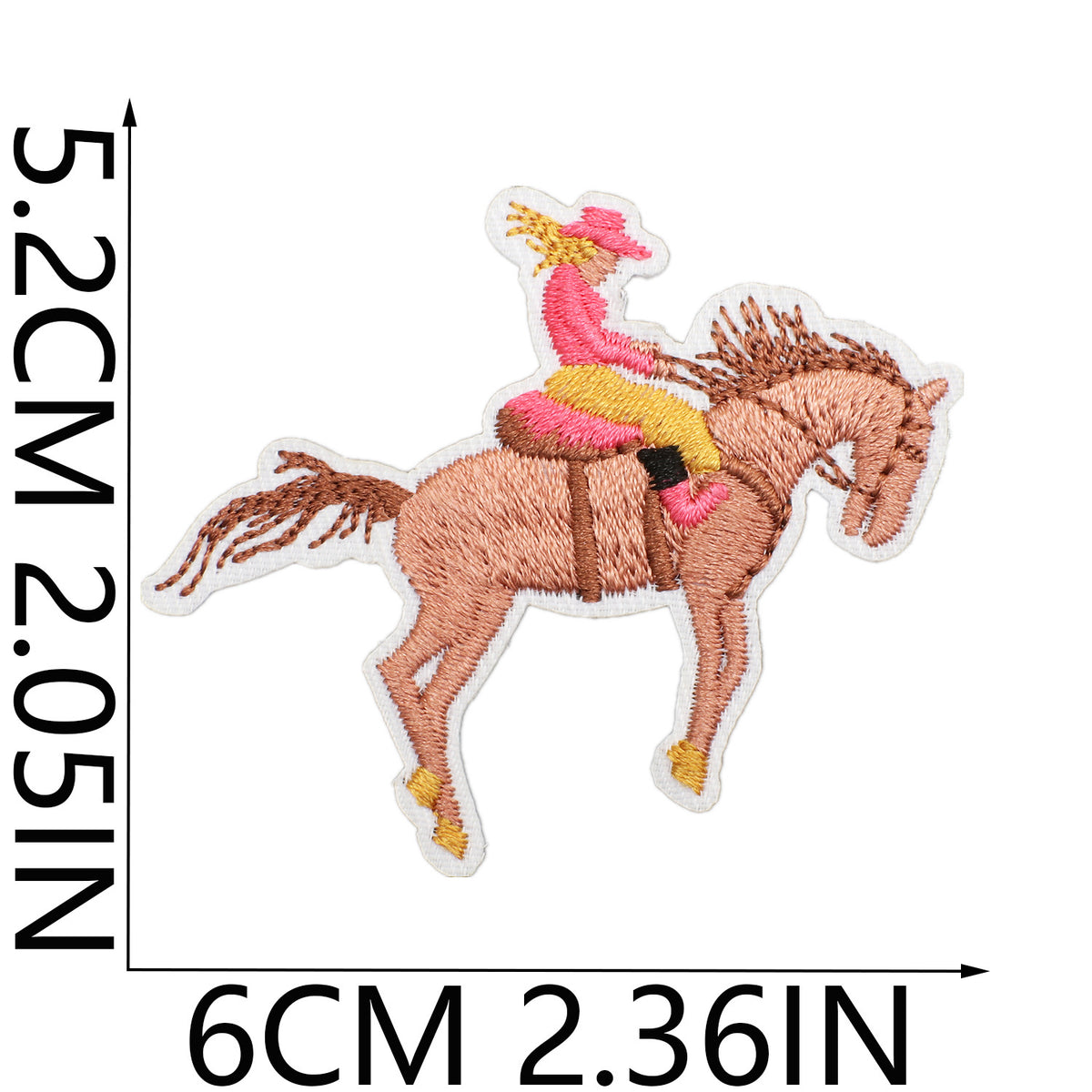 Red Flame Pink Cowgirl Embroidered Iron-On Patch