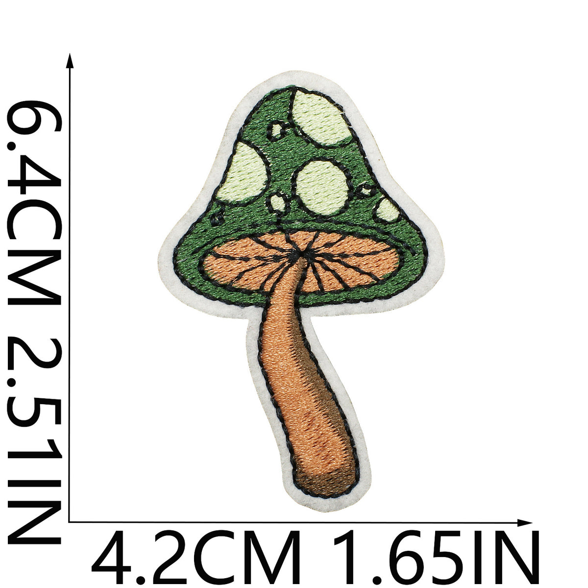 Green Vintage Floral Butterfly Iron-On Denim Patch