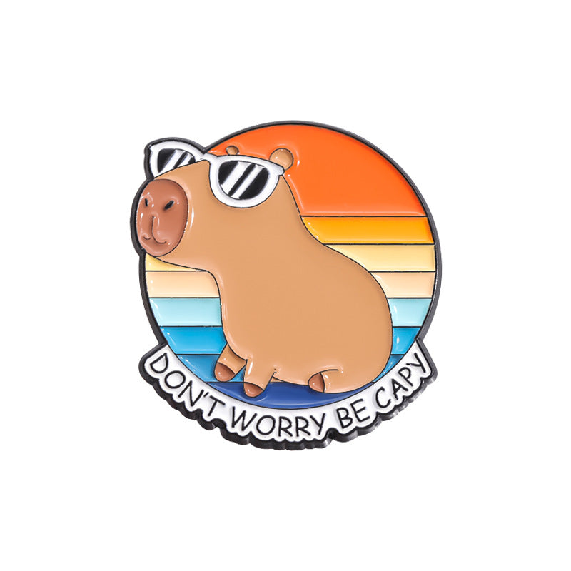 Cute Capybara Enamel Pin Set | Animal Metal Brooch Collection | Eco-Friendly Apparel Accessories Wholesale