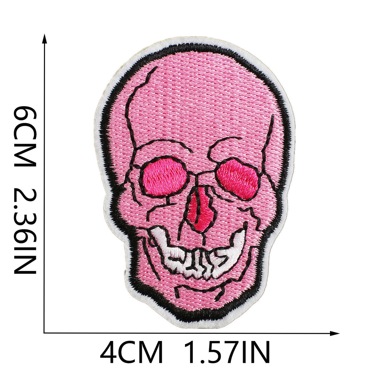 Red Flame Pink Cowgirl Embroidered Iron-On Patch
