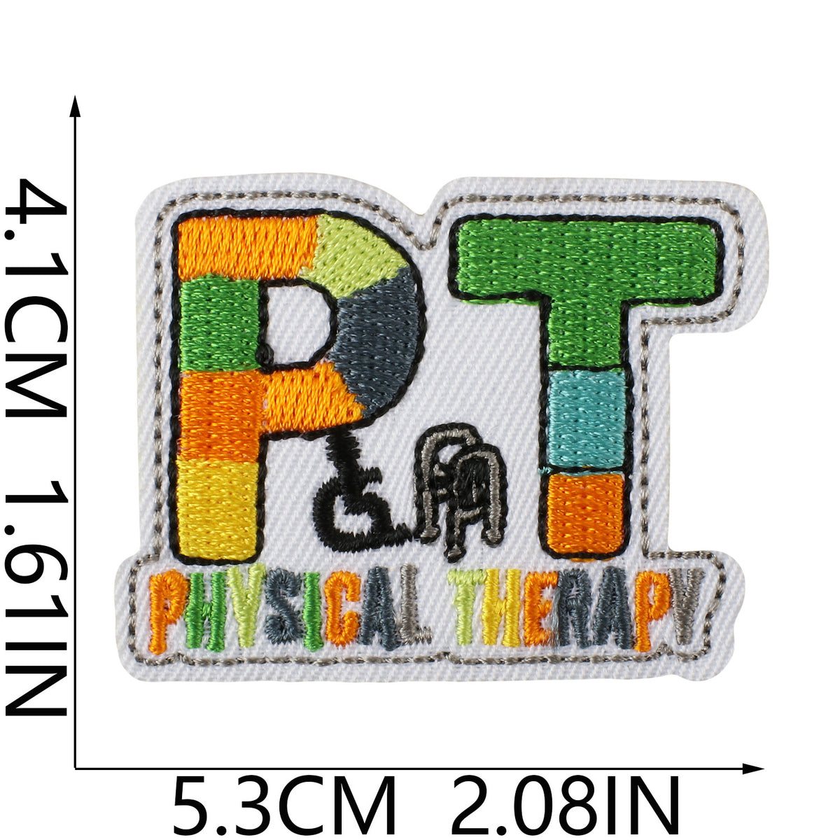 PT Letter Embroidered Patch Iron On Cowboy Denim Jacket Decorative Badge