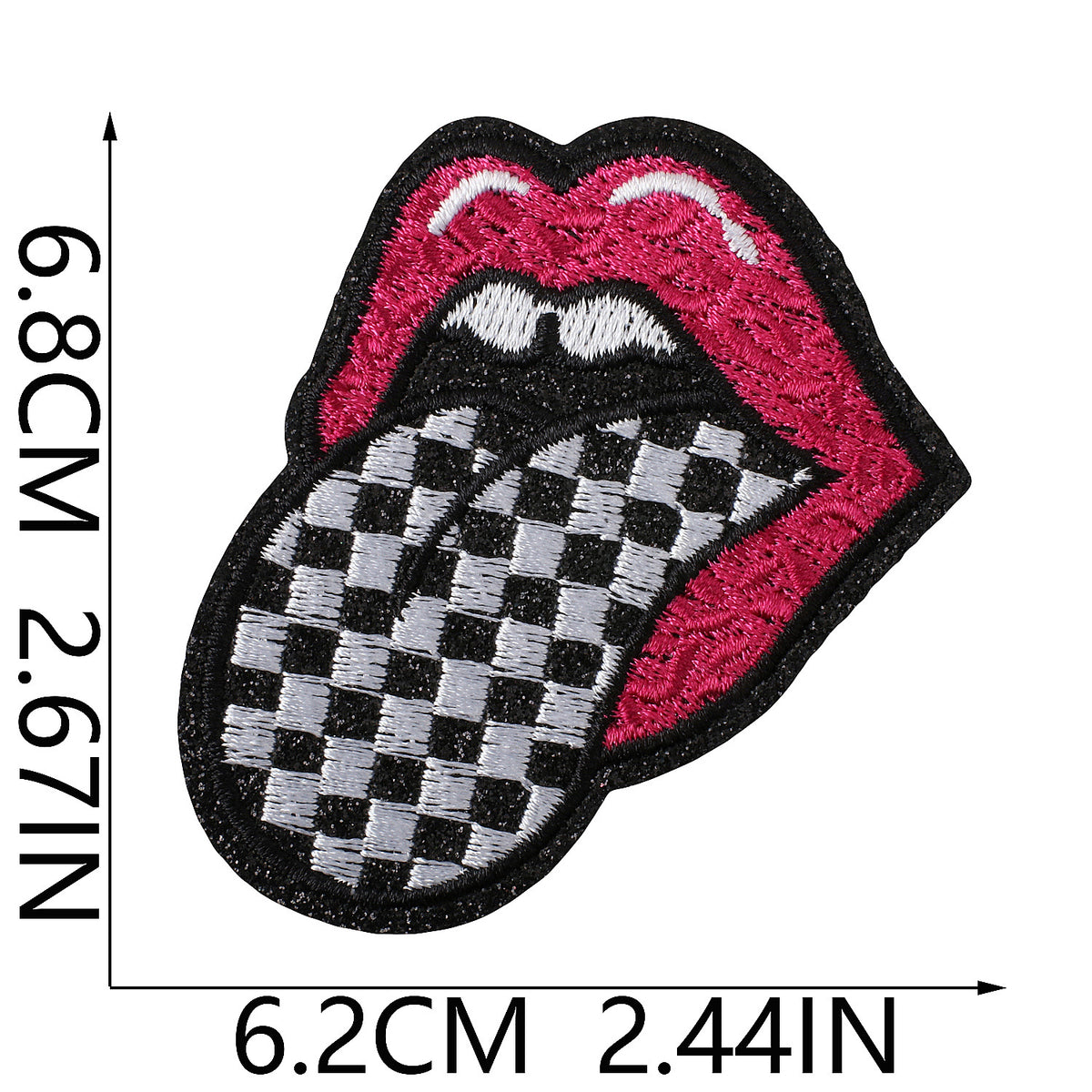Trendy Lips Embroidered Iron-On Patch