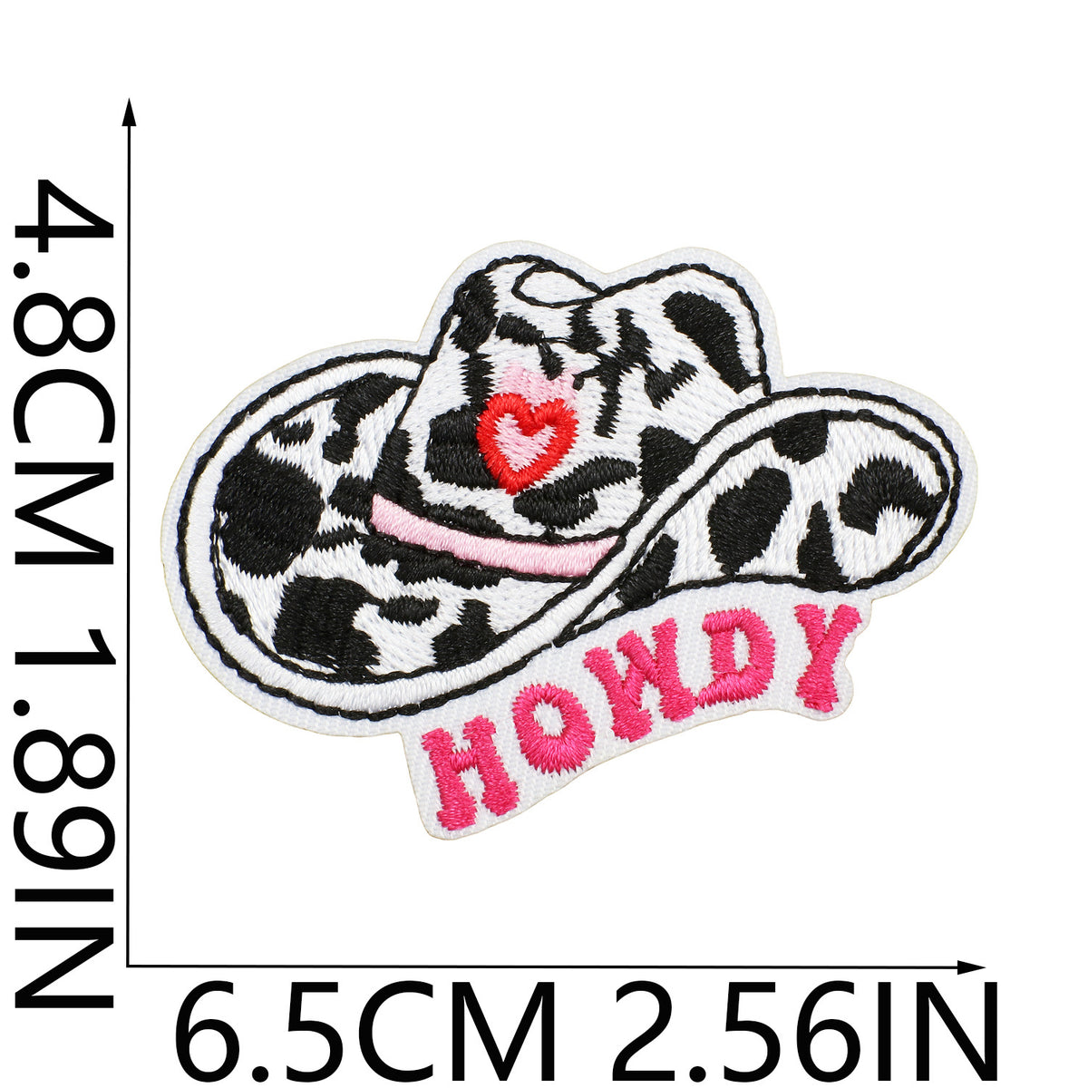 Red Flame Pink Western Cowgirl Iron-On Patch