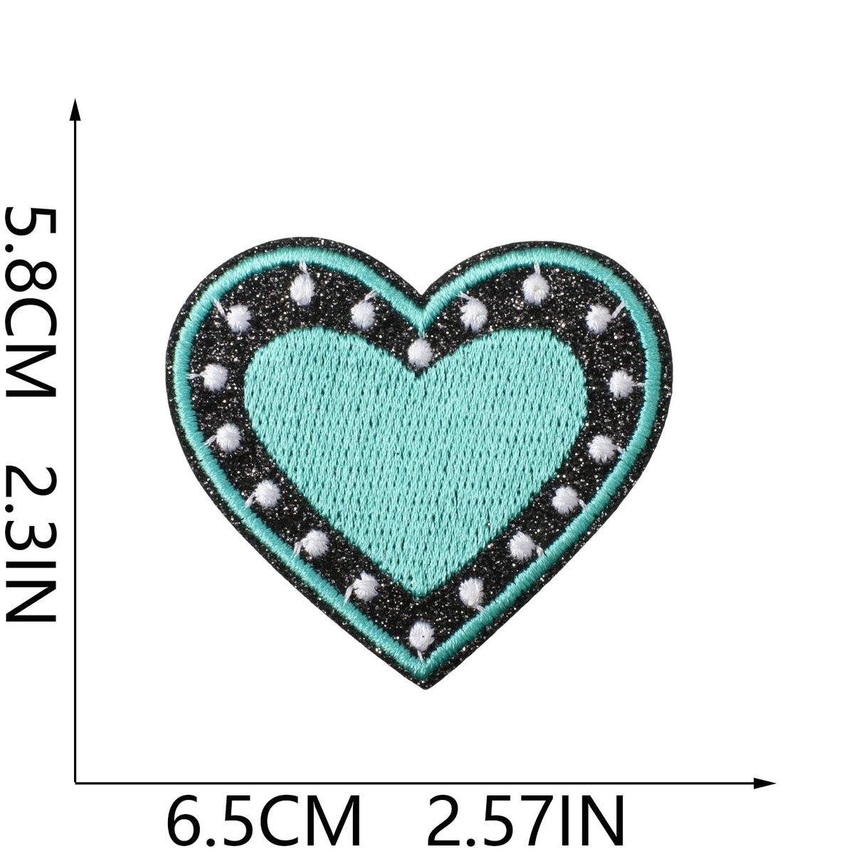 Agate Blue Denim Embroidered Leopard Print Bow Iron-On Patch