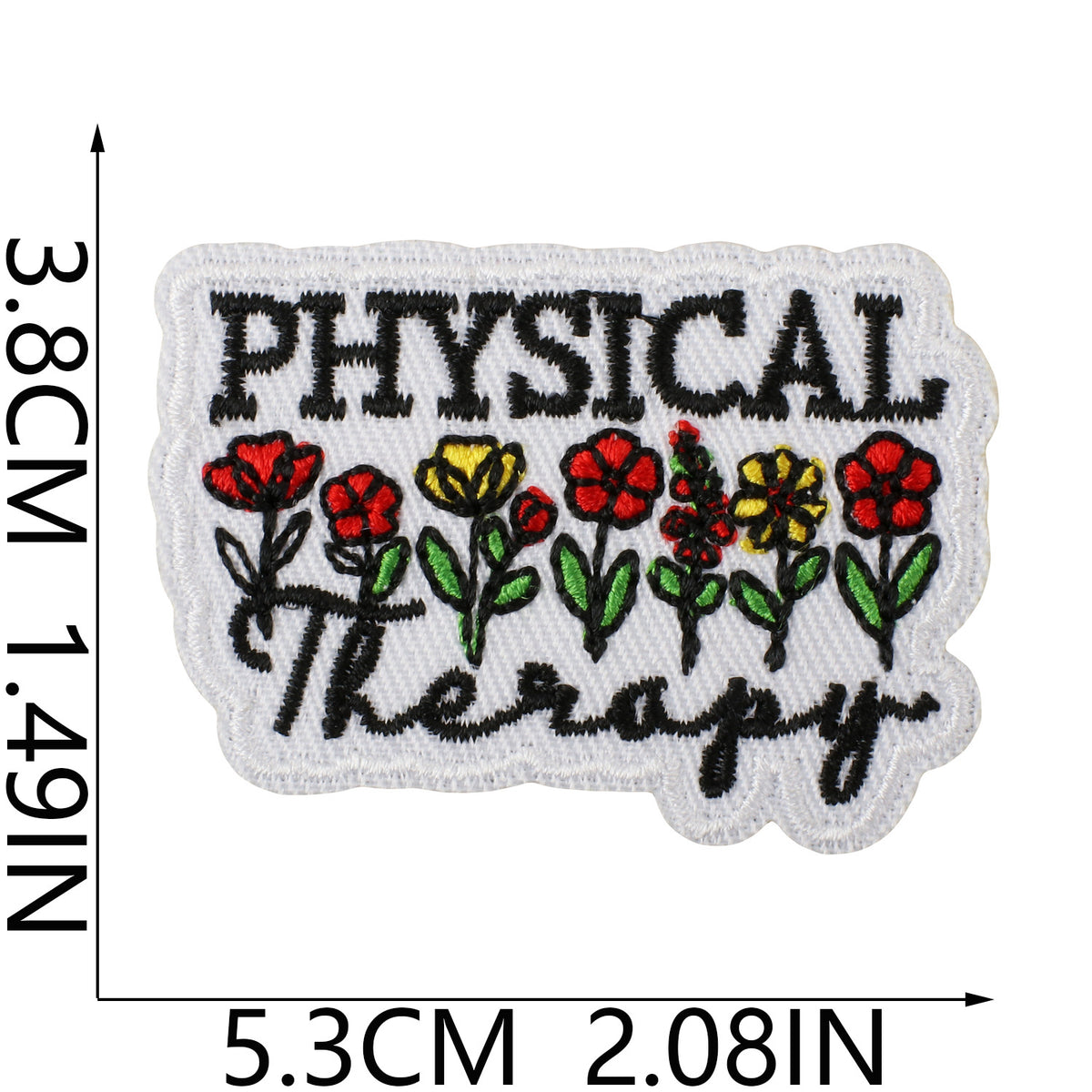 PT Letter Embroidered Patch Iron On Cowboy Denim Jacket Decorative Badge