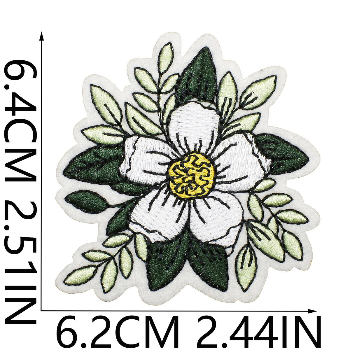 Green Vintage Floral Butterfly Iron-On Denim Patch