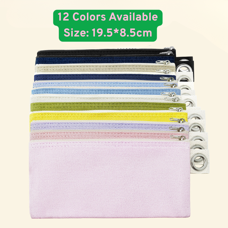 19.5*8.5cm-Cotton Canvas Zipper Pouch with Grommet