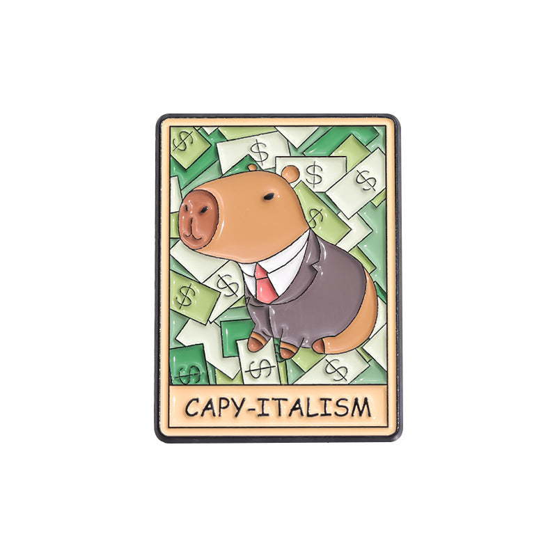 Cute Capybara Enamel Pin Set | Animal Metal Brooch Collection | Eco-Friendly Apparel Accessories Wholesale