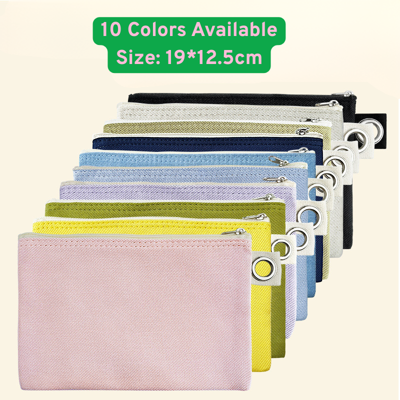 19*12.5cm-Cotton Canvas Zipper Pouch with Grommet