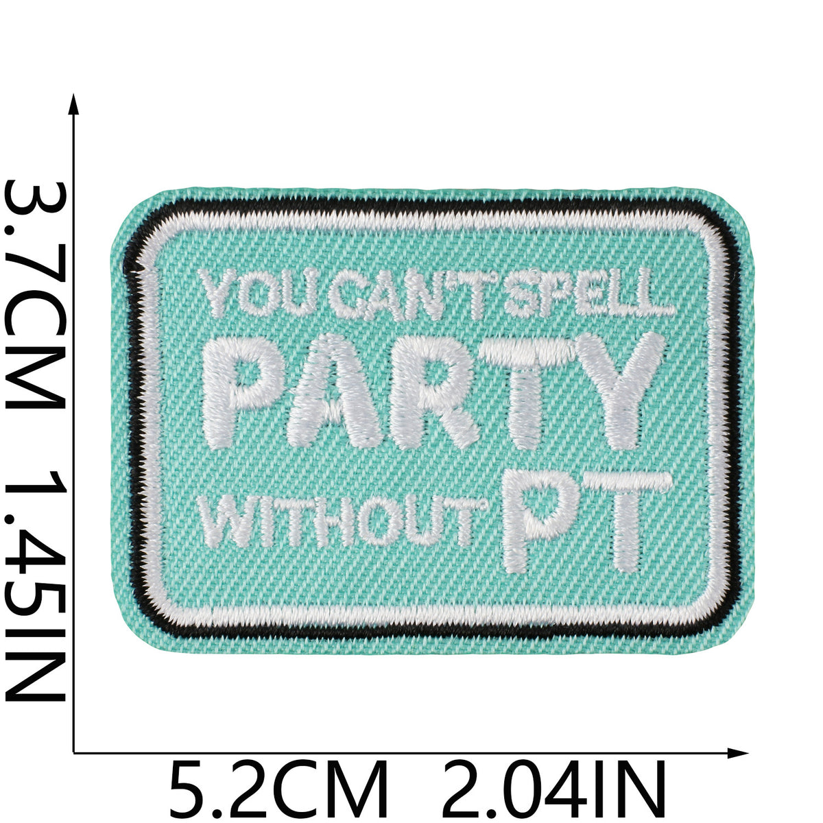 PT Letter Embroidered Patch Iron On Cowboy Denim Jacket Decorative Badge