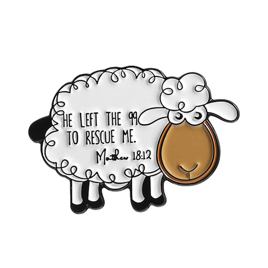 Creative White Sheep Quote Enamel Pin | Animal Metal Brooch | Apparel & Lapel Accessories Wholesale