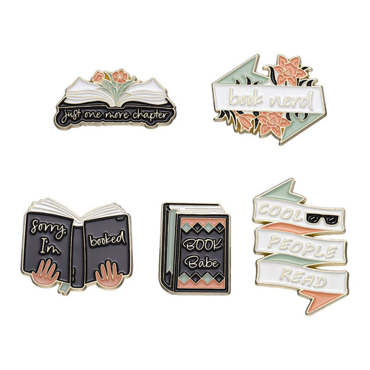 Creative Knowledge & Schoolbag Enamel Pin | Geometric Textbook Alloy Brooch | Inspirational Student Gift Badge