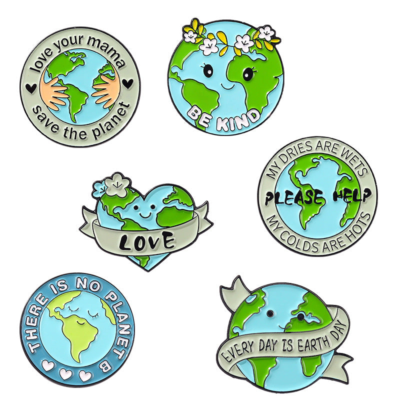 Green Round Eco-Friendly Metal Badge | Sustainable Environmental Alloy Pin for Promotion Wholesale