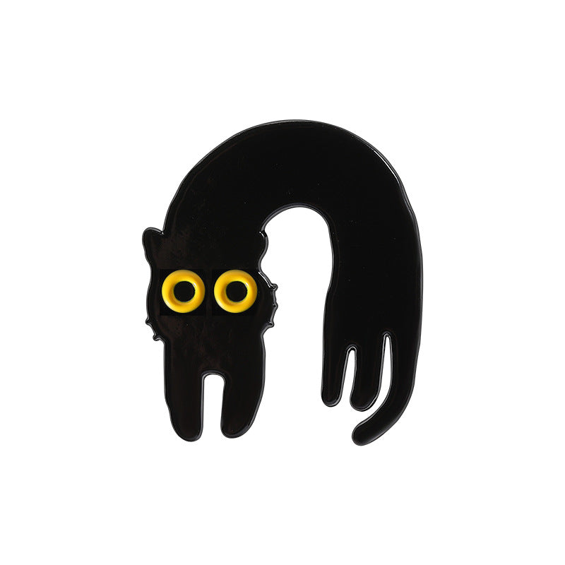 Cute Black Cat Series Enamel Pin | Creative Animal Brooch for Cat Lovers