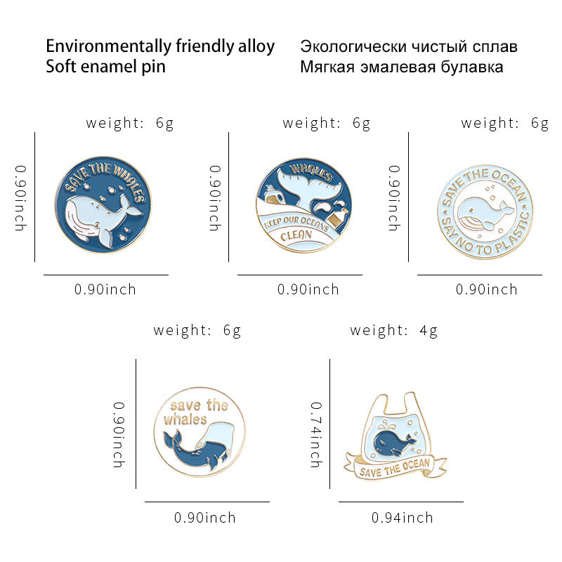 Cute Whale Animal Enamel Pin | Adorable Whale Brooch
