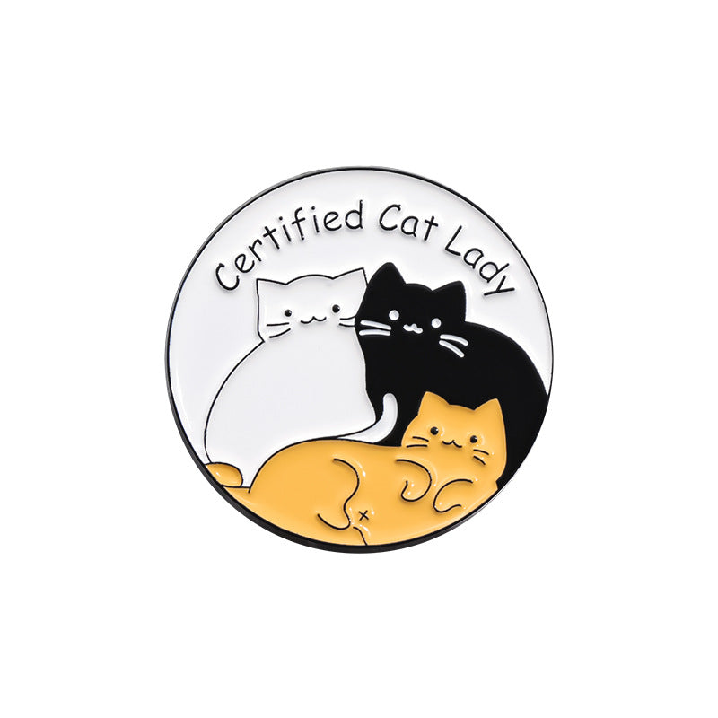 Creative Cute Glasses Cat Enamel Pin Set | Metal Brooch Collection | Eco-Friendly Apparel Accessories Wholesale