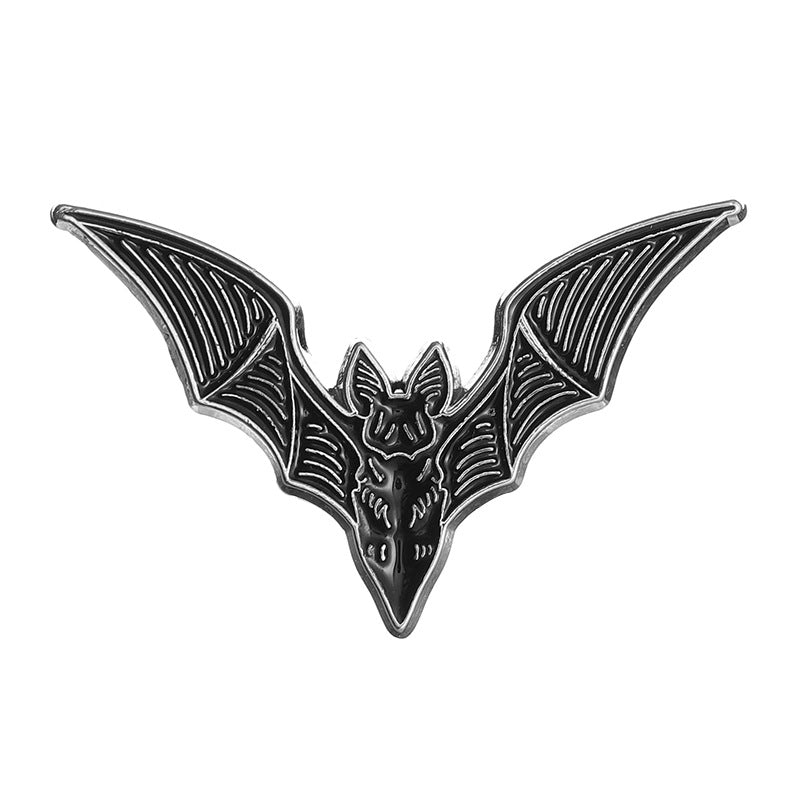 Creative Dark Gothic Bat Punk Enamel Pin Set | Artistic Metal Brooch Collection | Eco-Friendly Apparel Accessories Wholesale