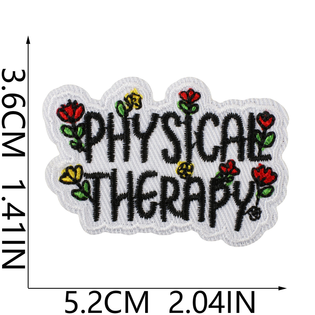 PT Letter Embroidered Patch Iron On Cowboy Denim Jacket Decorative Badge