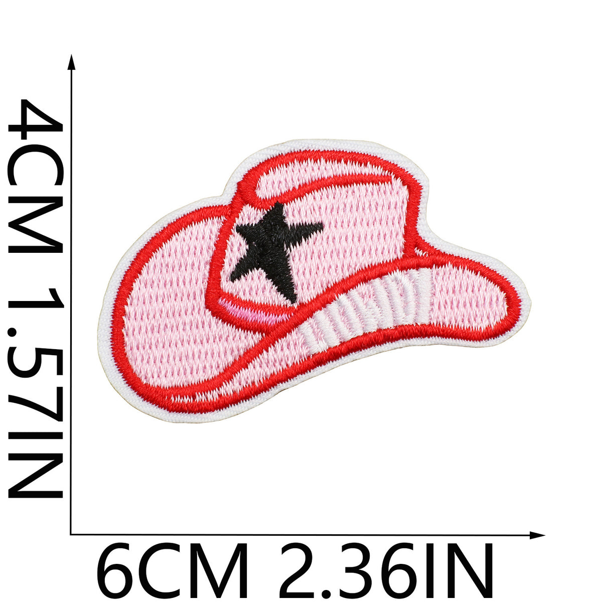 Red Flame Pink Cowgirl Embroidered Iron-On Patch