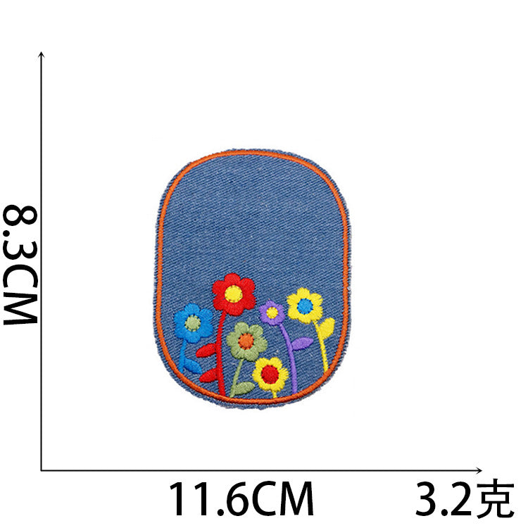 Denim Knee Repair Embroidered Patch – Iron On Sew On Jeans Hole Repair Patch