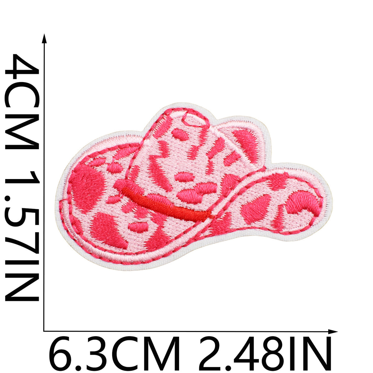 Red Flame Pink Western Cowgirl Iron-On Patch