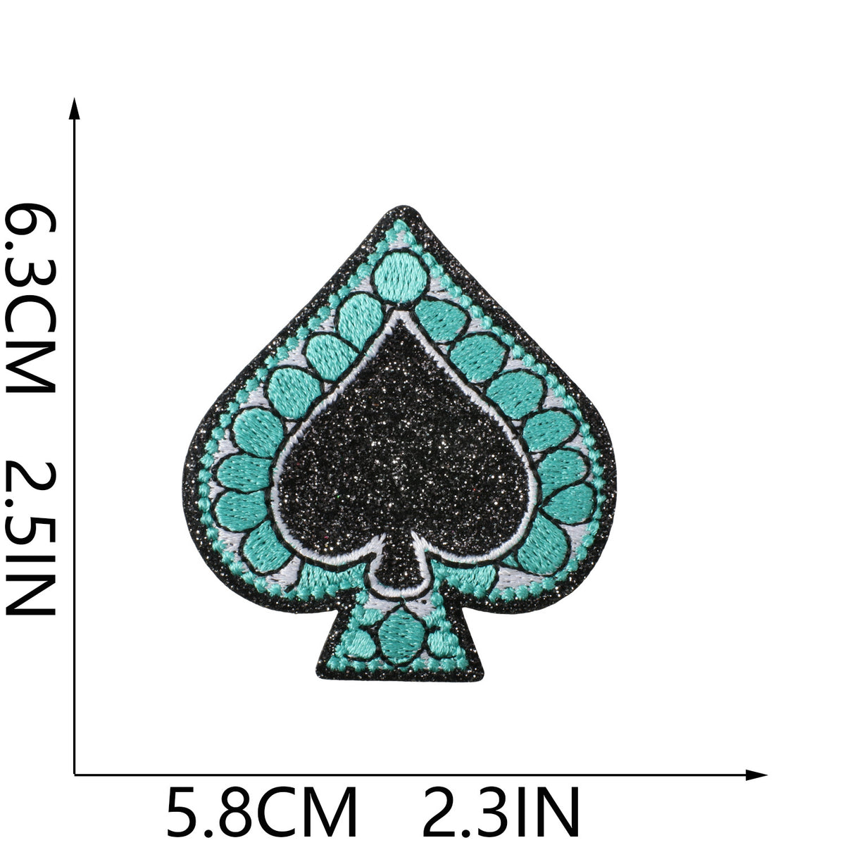 Agate Blue Denim Embroidered Leopard Print Bow Iron-On Patch