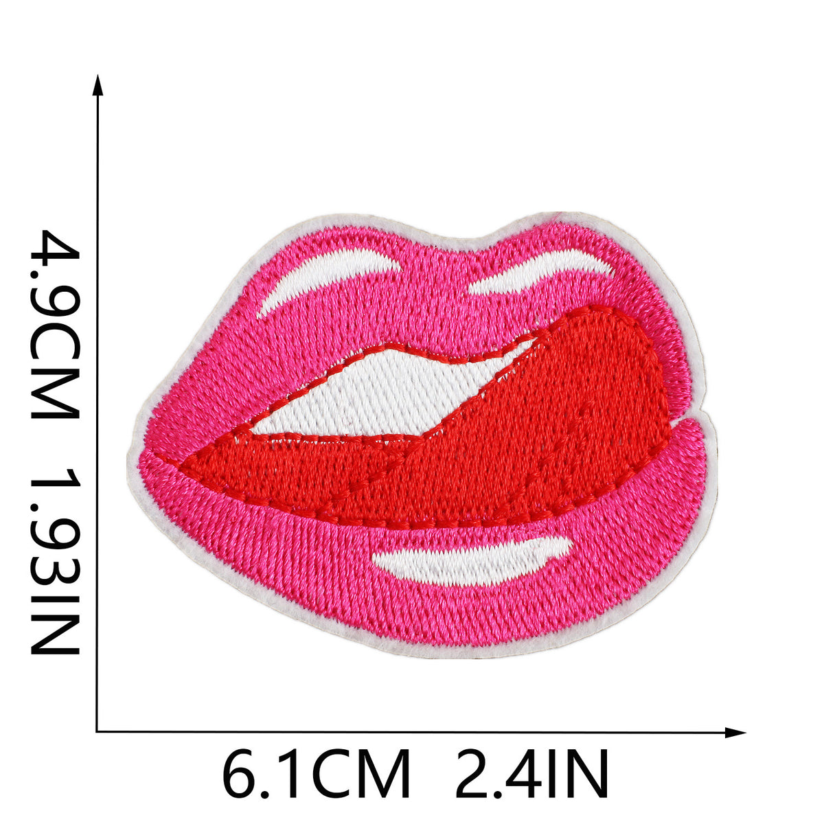 Red Flame Pink Cowgirl Embroidered Iron-On Patch