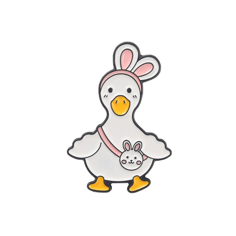 Creative  Yellow Duck Enamel Pin Set | Metal Brooch Collection | Eco-Friendly Apparel Accessories Wholesale