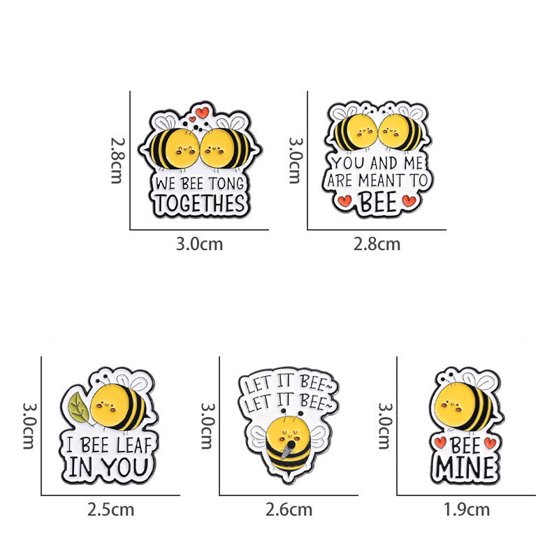 Cute Bee Pin Set | Adorable Insect Animal Enamel Pins | Metal Badge Collection for Nature & Insect Lovers