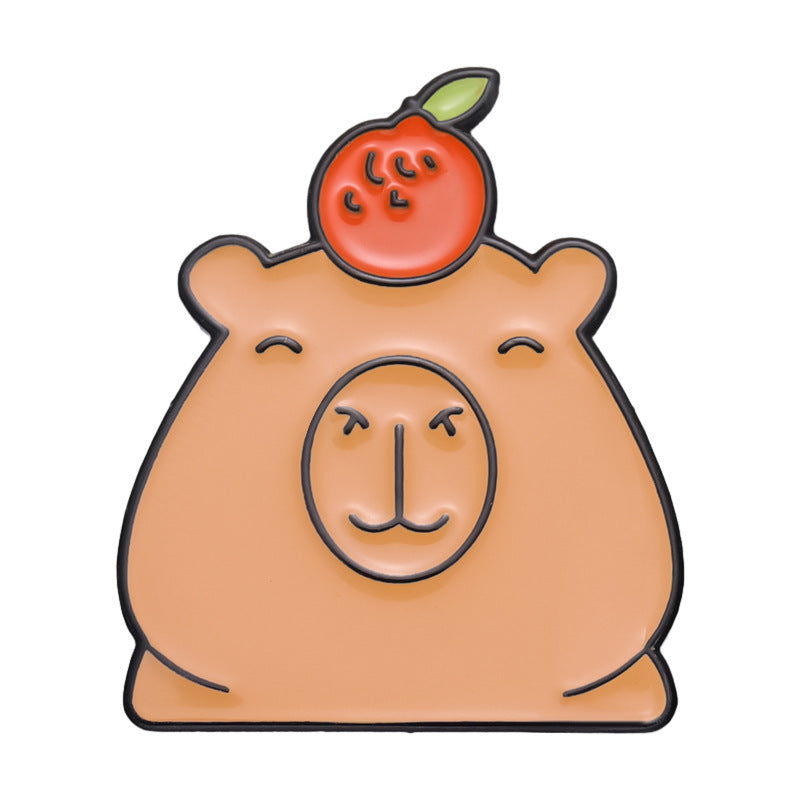 Cute Capybara Enamel Pin Set | Animal Metal Brooch Collection | Eco-Friendly Apparel Accessories Wholesale