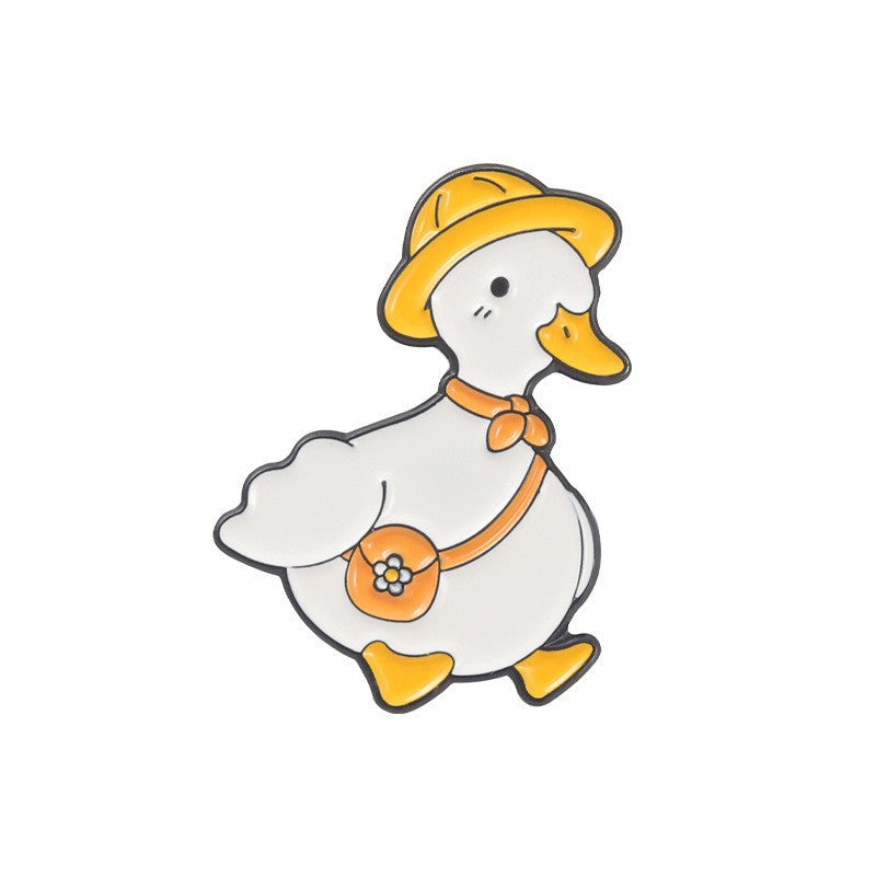 Creative  Yellow Duck Enamel Pin Set | Metal Brooch Collection | Eco-Friendly Apparel Accessories Wholesale