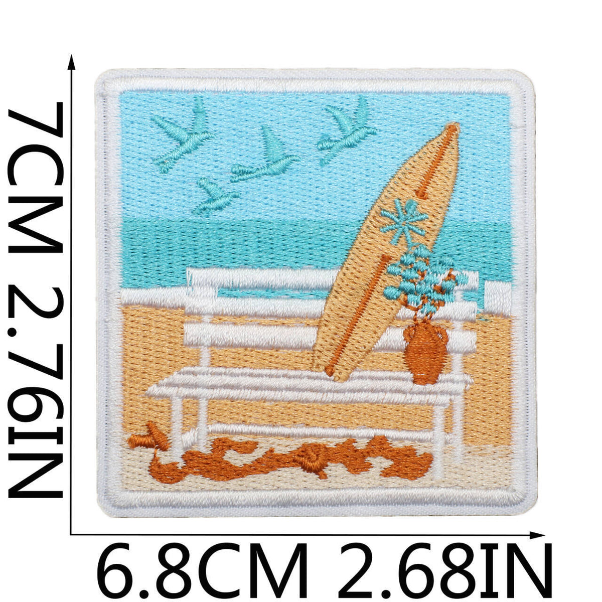 Pearl Seashell Cowgirl Embroidered Iron-On Patch