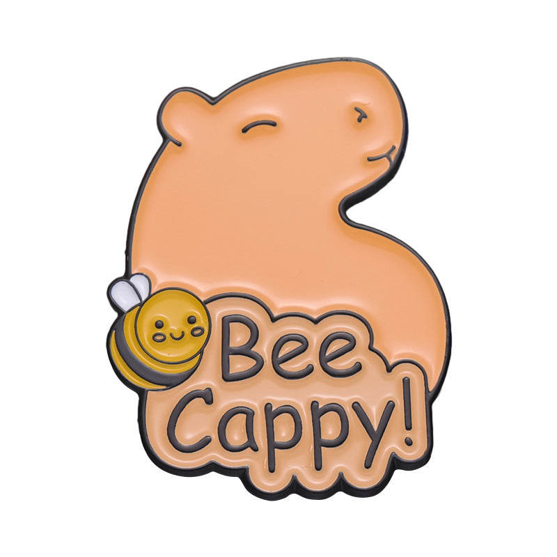 Cute Capybara Enamel Pin Set | Animal Metal Brooch Collection | Eco-Friendly Apparel Accessories Wholesale