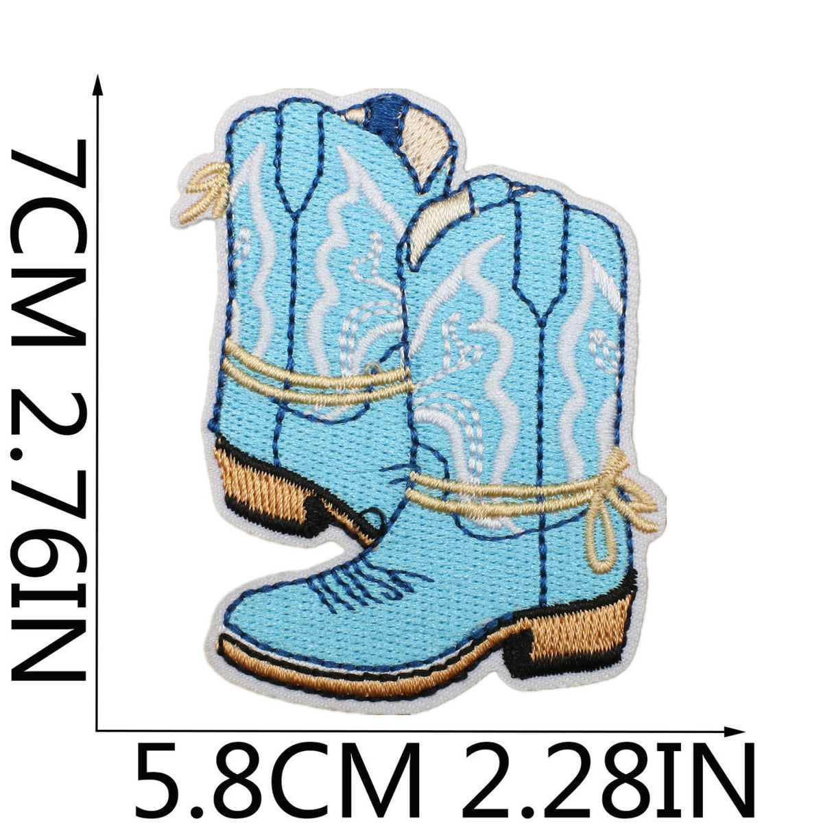 Pearl Seashell Cowgirl Embroidered Iron-On Patch