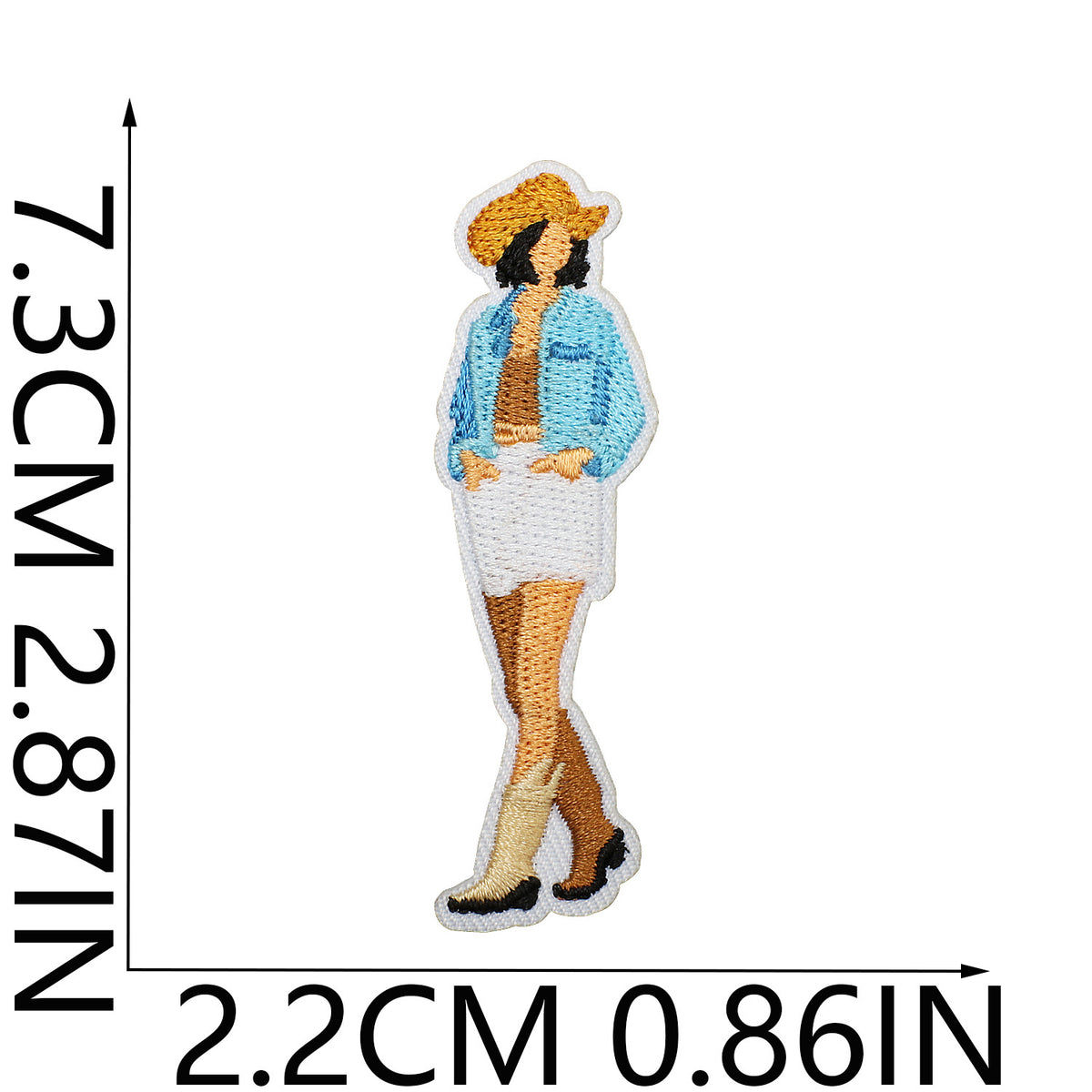 Pearl Seashell Cowgirl Embroidered Iron-On Patch