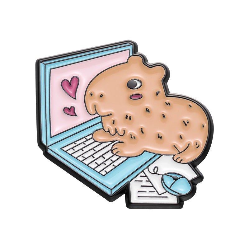 Cute Capybara Enamel Pin Set | Animal Metal Brooch Collection | Eco-Friendly Apparel Accessories Wholesale