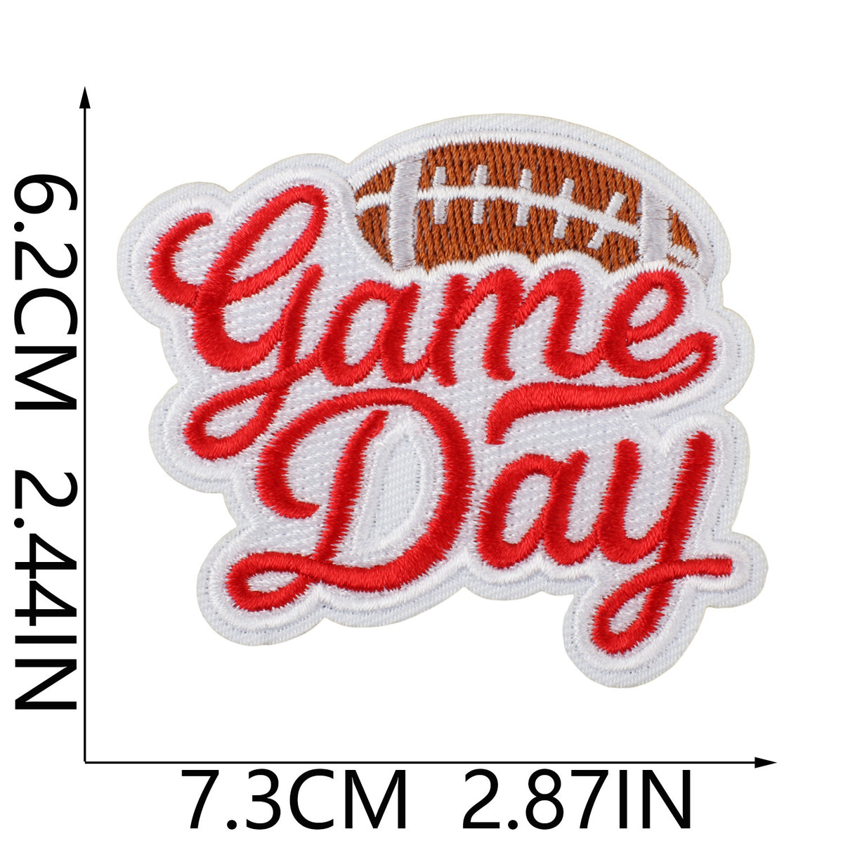 Game Day American Football Iron On Embroidered Patch Set for Clothing, Denim Jackets & Bags