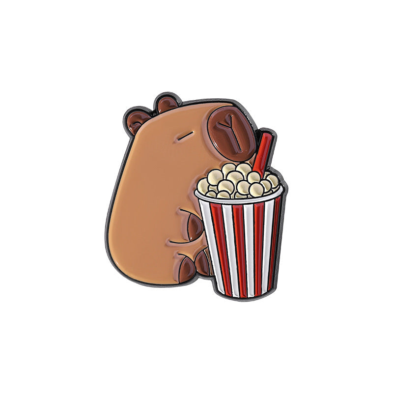 Cute Capybara Enamel Pin Set | Animal Metal Brooch Collection | Eco-Friendly Apparel Accessories Wholesale