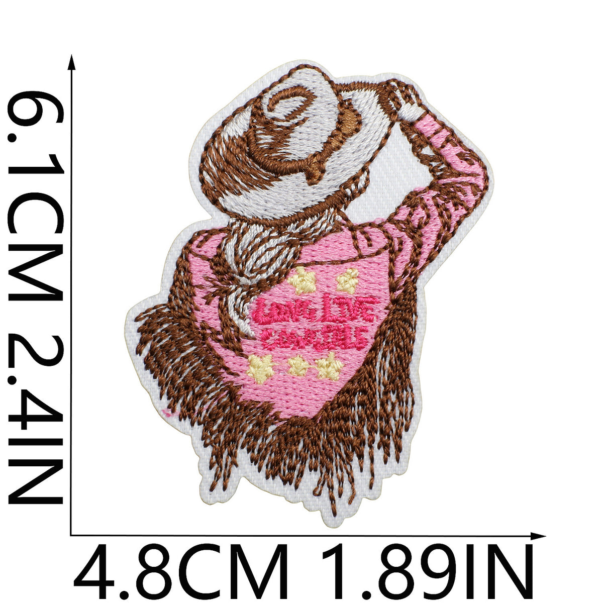 Pearl Seashell Cowgirl Embroidered Iron-On Patch