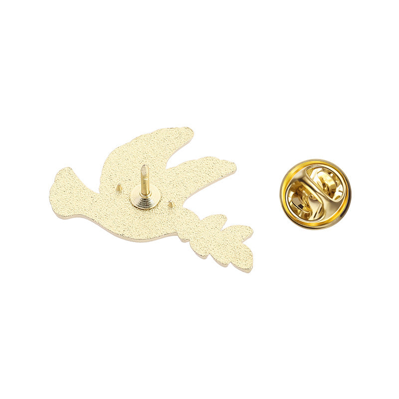 Creative Peace Dove & Olive Branch Enamel Pin Set | Metal Brooch Collection | Apparel & Bag Accessories Wholesale