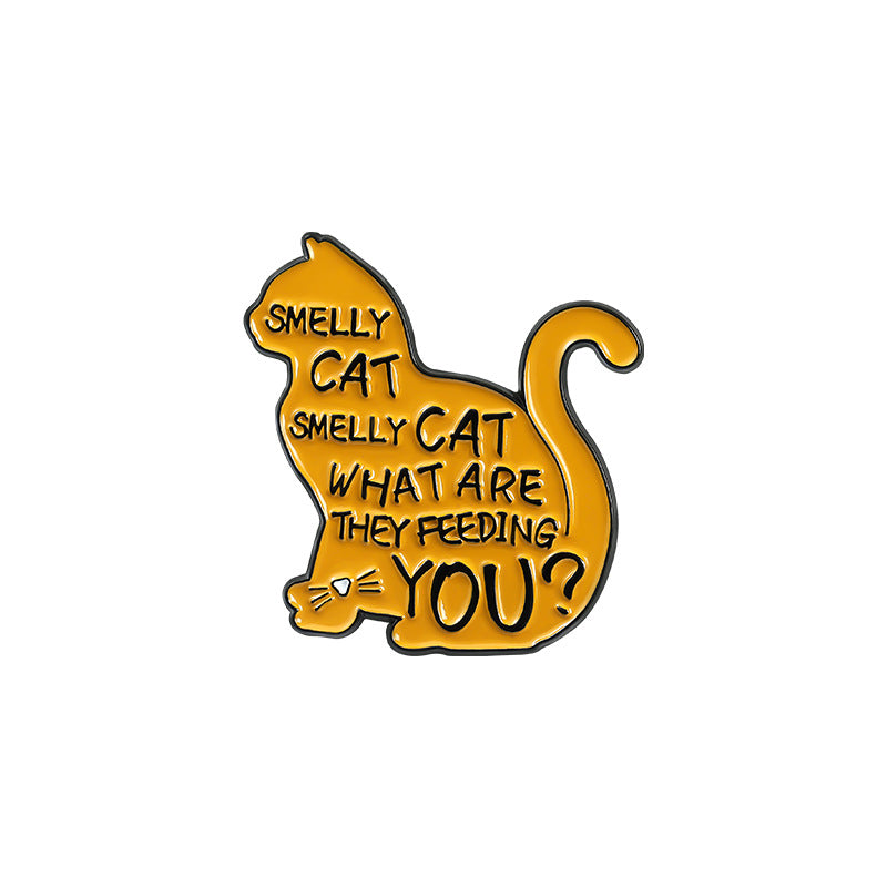 Unique Cat & Sofa Letter Enamel Pin | Painted Alloy Brooch | Fashion Apparel Accessories Wholesale