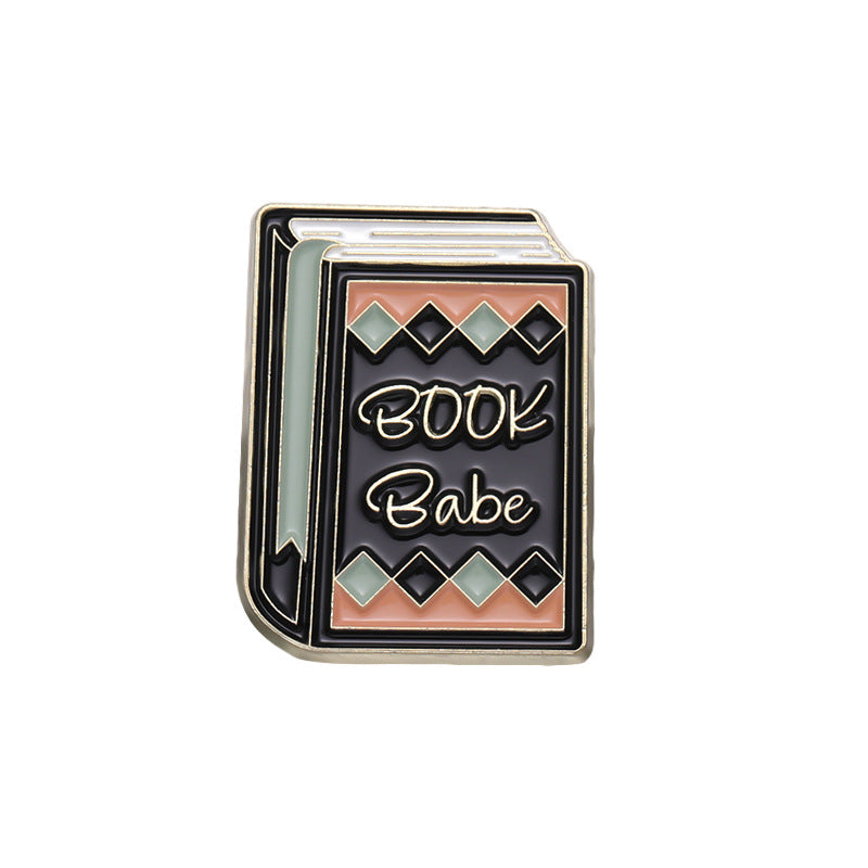 Creative Knowledge & Schoolbag Enamel Pin | Geometric Textbook Alloy Brooch | Inspirational Student Gift Badge