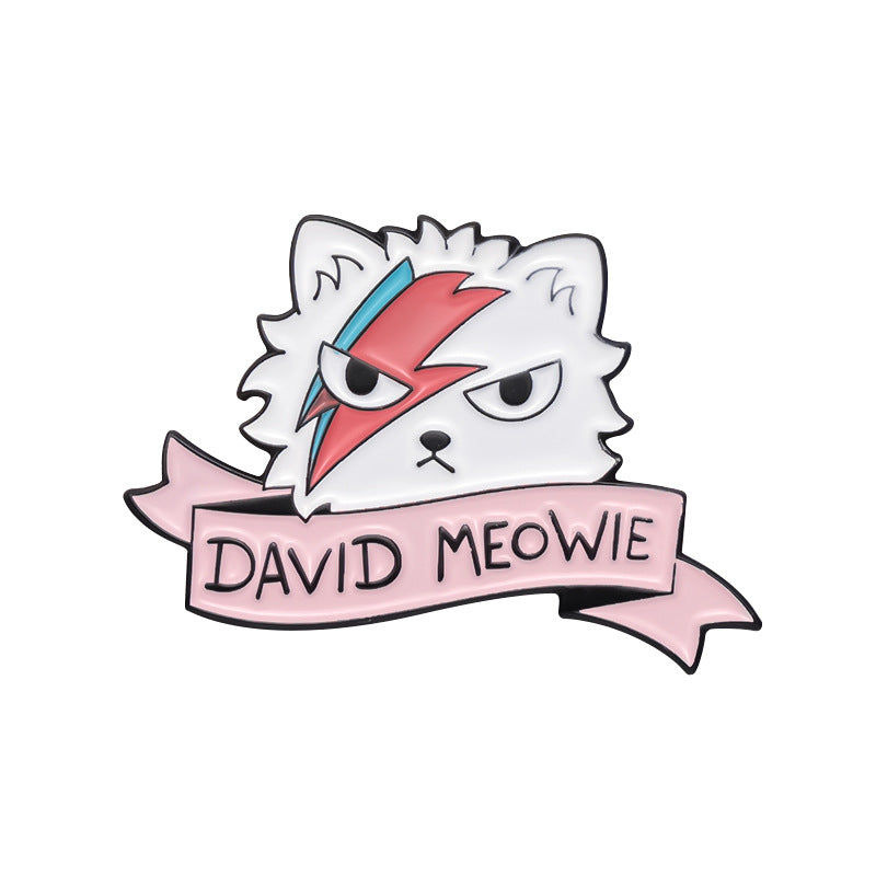 Cute White Cat with Pearl Design Enamel Pin | Creative Animal Enamel Pin